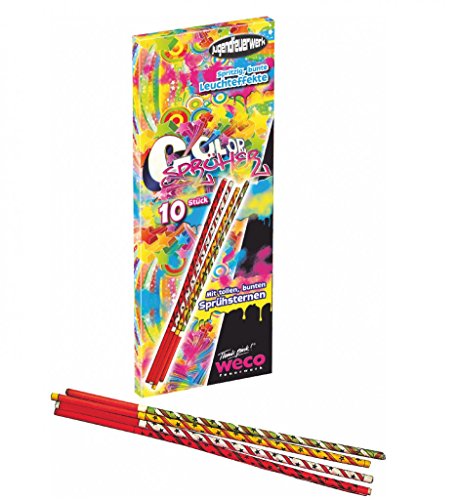 Weco 10 Stück Kinderfackel, Fontäne, Wunderkerze; Brennzeit 20 Sek. Zauberlichter Cover