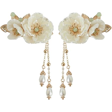 Amazon.com : Lurrose 2pcs Japanese Kimono Flower Hair Clips ...