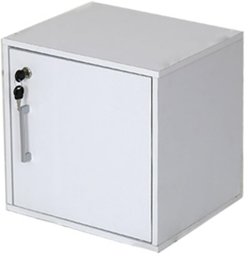 Comfort Homes Storage Furniture, Cube Box with Key, Door Storage Box, Color Box, Locker, Wooden, White 96976