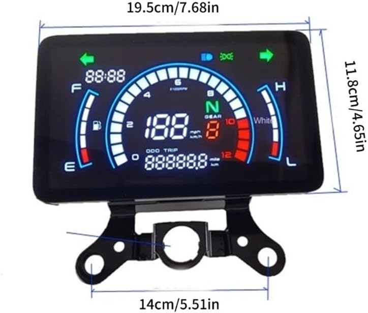Odometer Speedometer Digital Speedometer Odometer Dashboard For CG125 12V Motorcycle Gauge