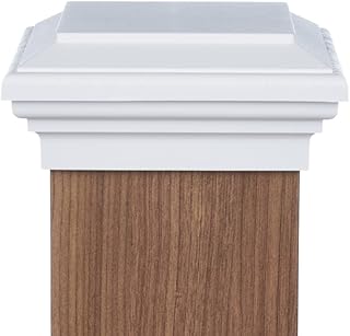 6x6 Post Cap (6.0") White Newell Flat Top for Fences, Decks and Mailboxes