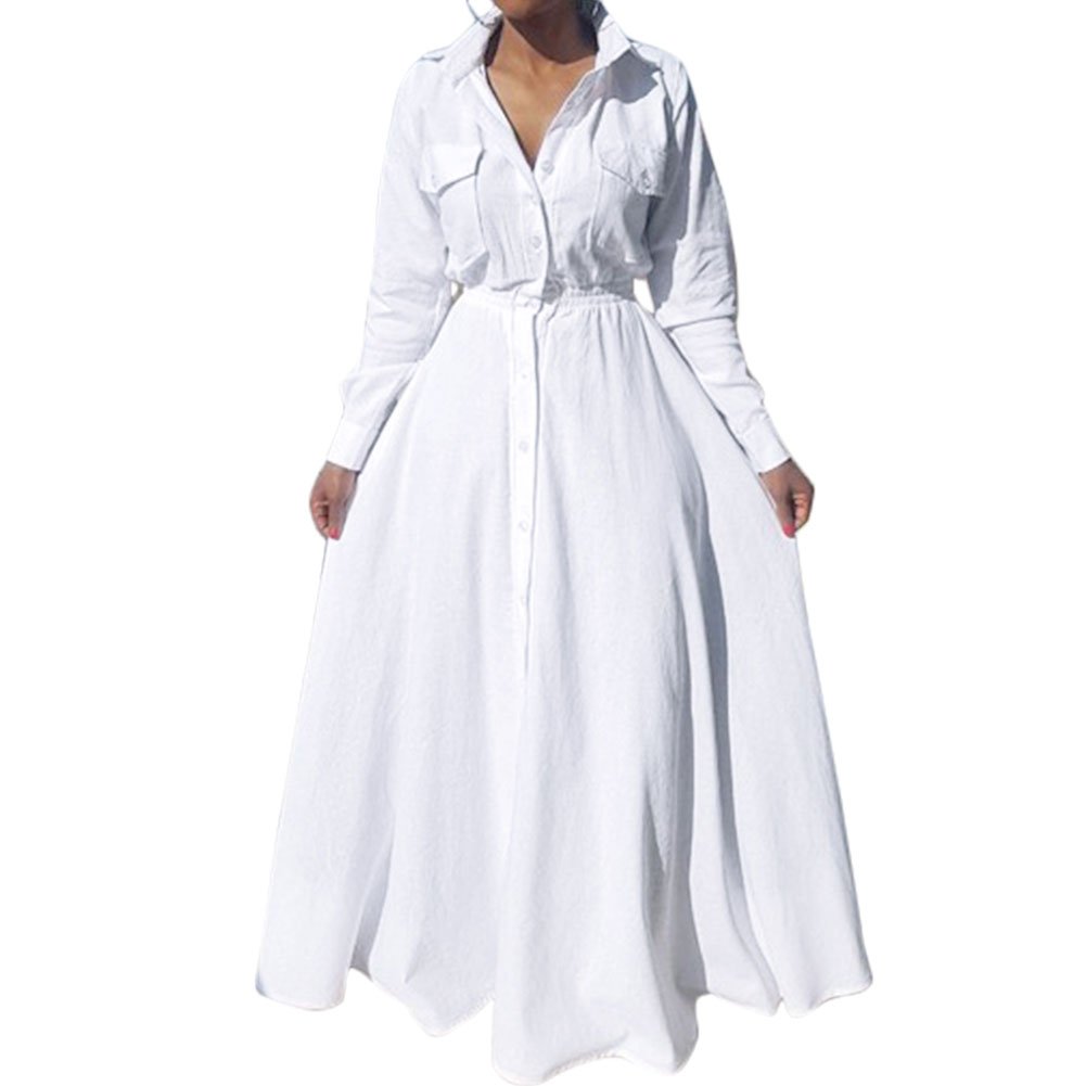 Long White Linen Dress The Dress Shop