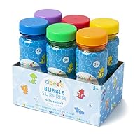 abeec Bubble Solution - Party Bubbles with Wands Included - Party Bag Filler or Bubbles for Outdoor Games or Indoor Fun - 118ml Assorted Bottles
