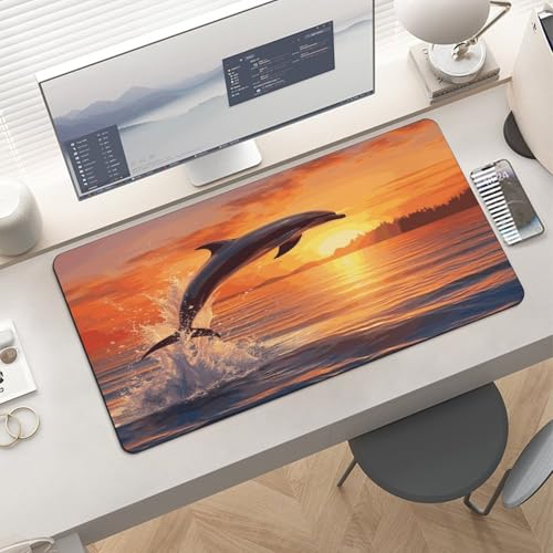 Sunset Dolphin Desk Pad protector de goma 30x60cm miniatura 6