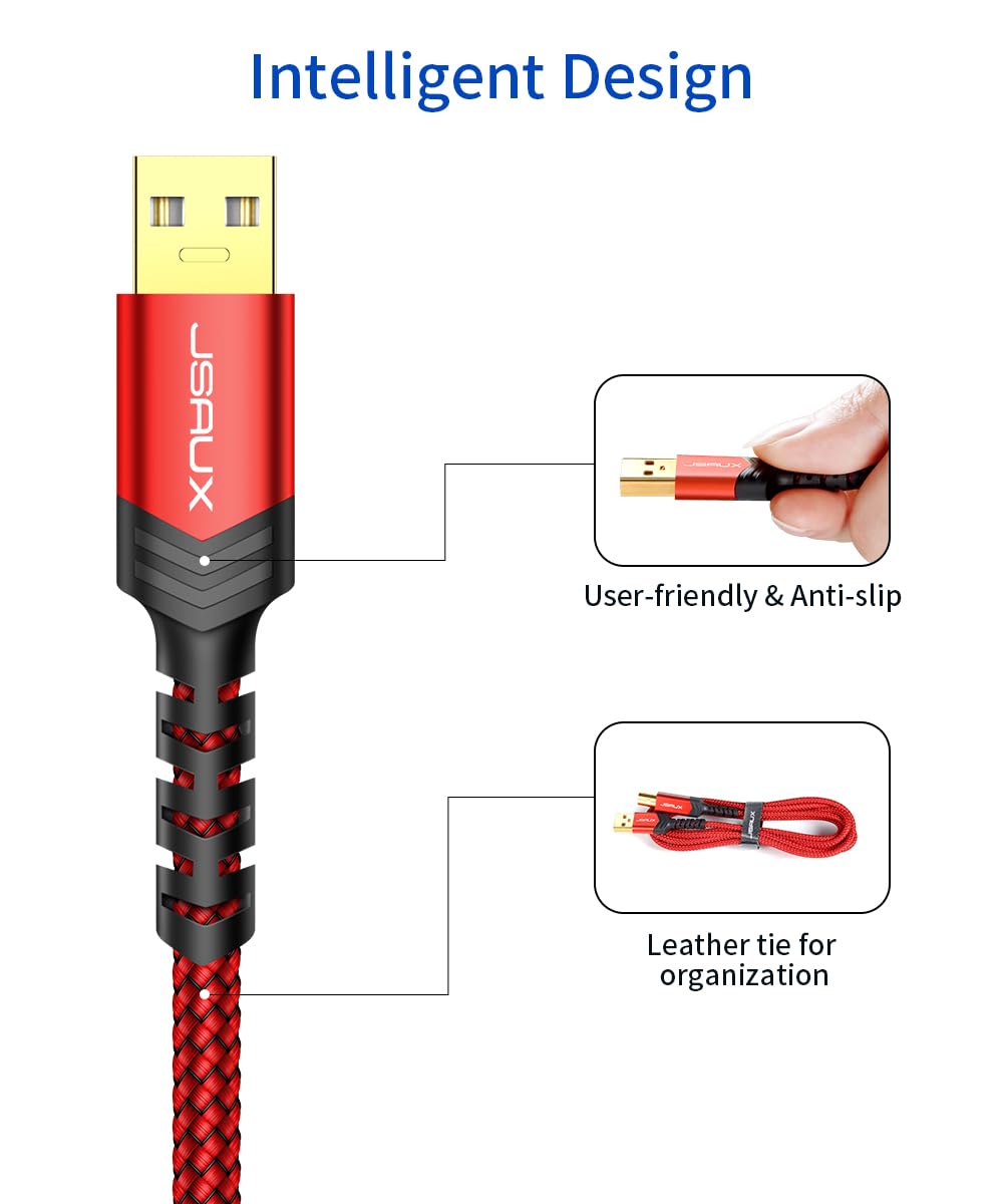 Amazon.com: JSAUX Printer Cable, 15FT USB Printer Cable USB 2.0