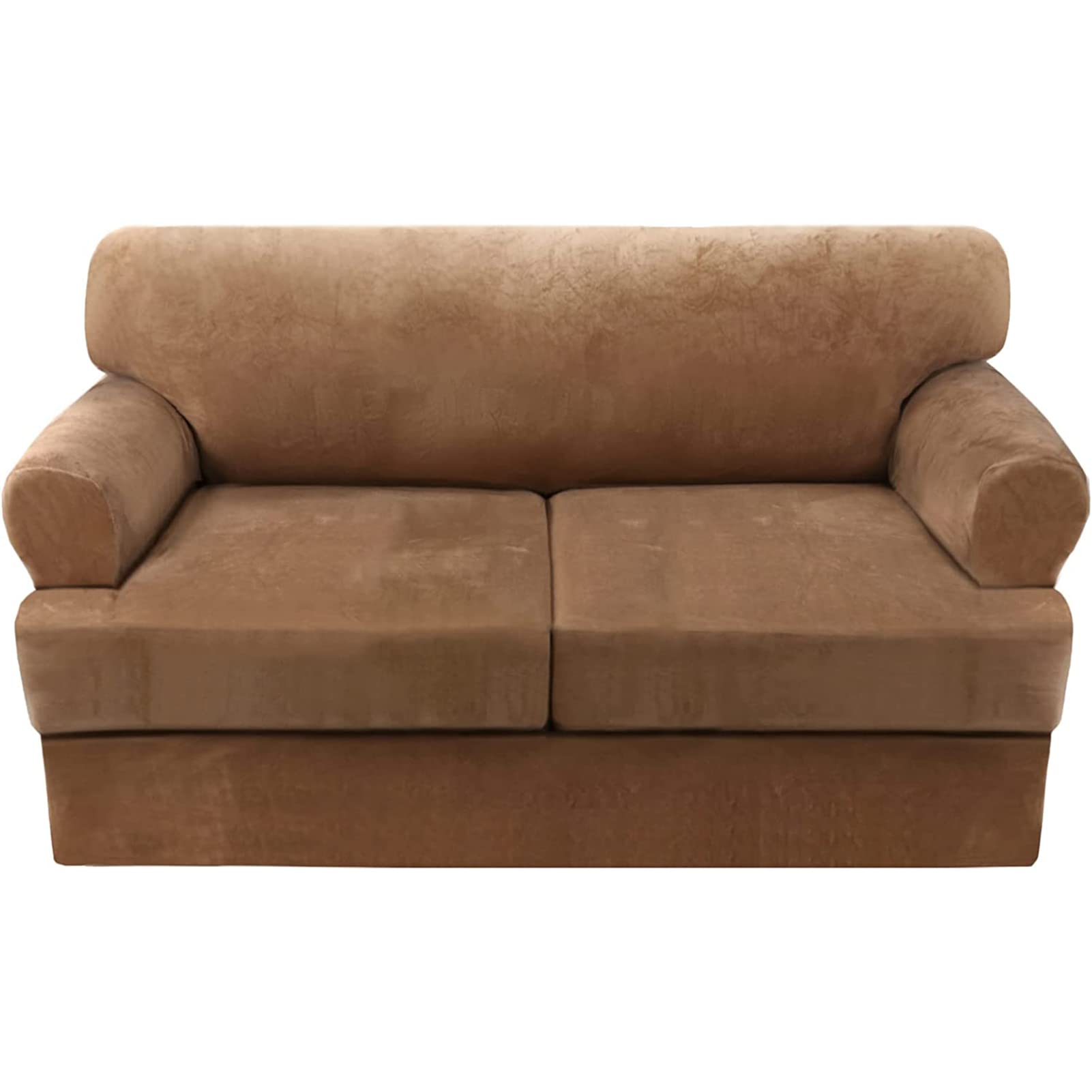 SDYdsgE sofa cover， Velvet Sofa Cover Stretch Furniture Protector for 3 Seater Couch Gray Slipcover with Washable(Camel,Loveseat)