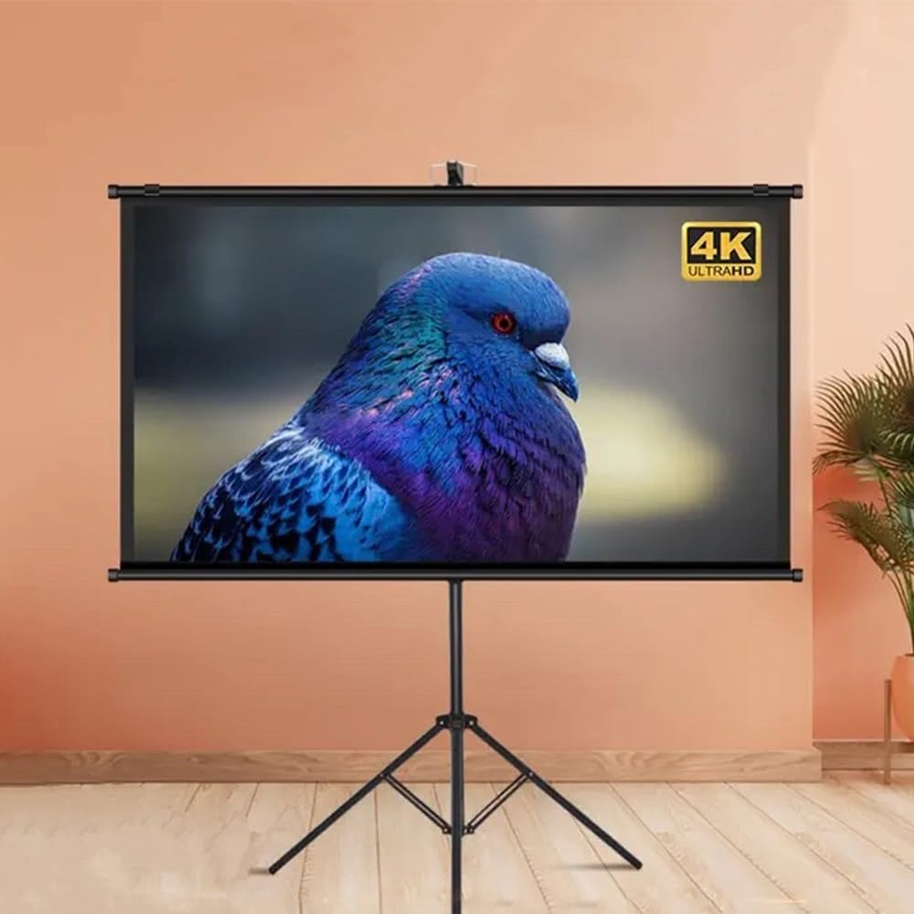 60" 72" Schermo per Proiettore con Supporto 4:3 16:9 HD Schermo Portatile per Interno/Esterno，Home Theatre Schermo di Proiezione Anti Rughe(4:3,72inch)