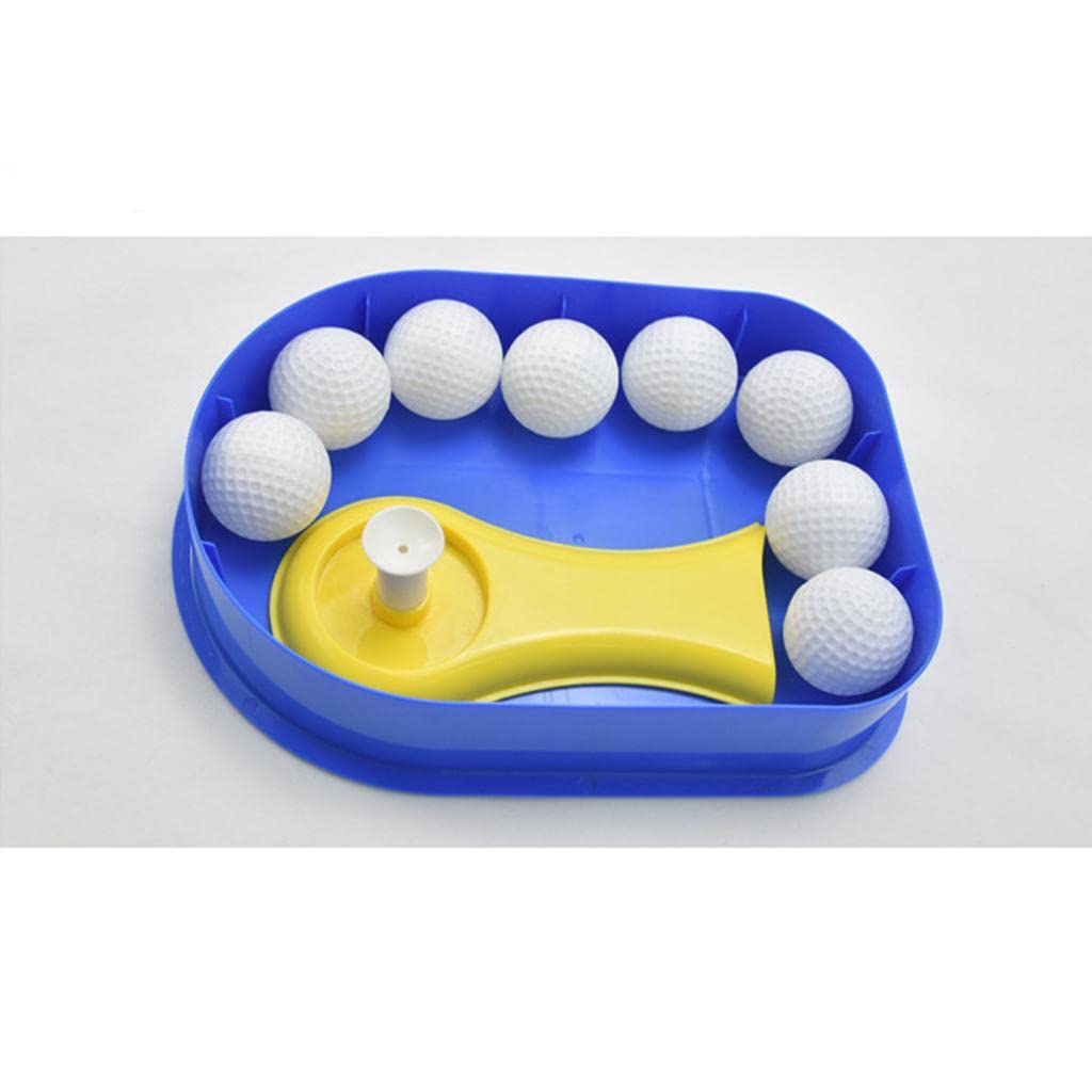 Golf Ball Pitching Machine Portable Auto Launcher Student School Indoor Sports Playing Golfball Dispenser Putting, Yellow Blue