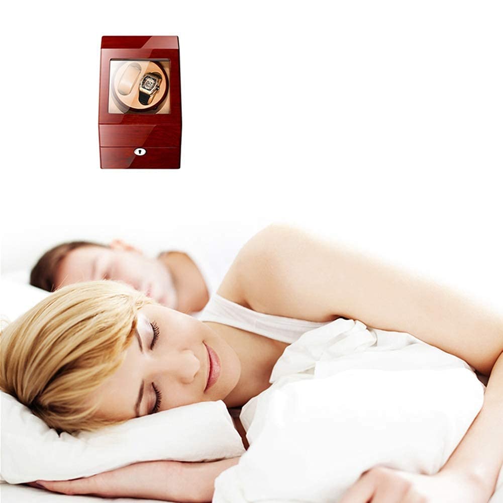 Automatische Uhr Wickelkasten Holz mit 2+3 Lederuhren Aufbewahrungstasche Display Box Klavierfarbe 5 Drehmodi