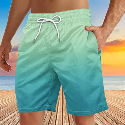 Mens Swimming Trunks 5 Inch Gradient Drawstring Swim Shorts Summer Bathing Suit Swimwear Beachwear with Pockets2