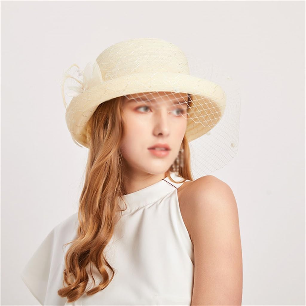 Rolled Edge Mesh Bowler Hat Outdoor Sunshade Basin Ladies Sunscreen Sun
