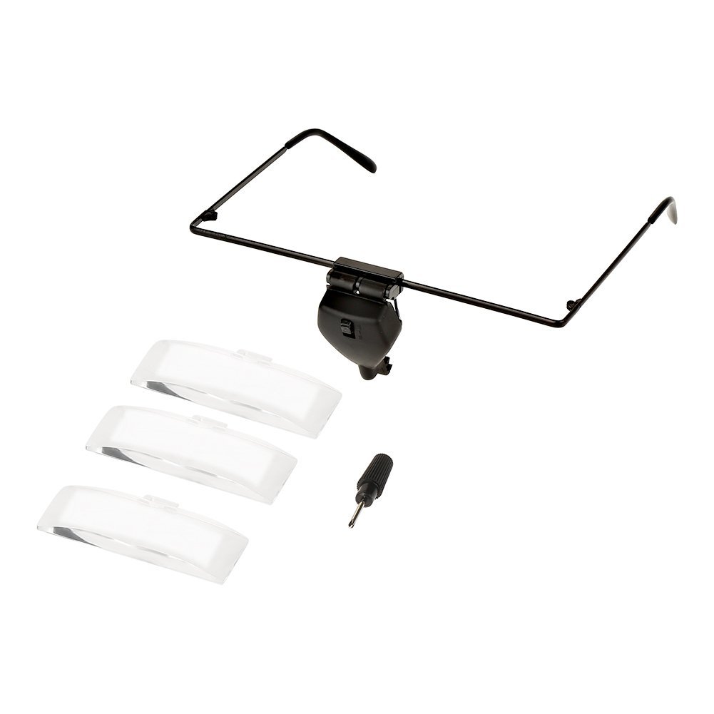 Eye Glasses Magnifier, LED Light Magnifying Glasses Watch Repair Eyewear Loupe Watch