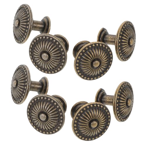 OUNONA 8個古?引き出し取っ手 丸形ヴィンテージ合製キャビネットハンドル 抗汚染耐指紋加工 ワードローブ食器棚家具用簡単メンテナンス設