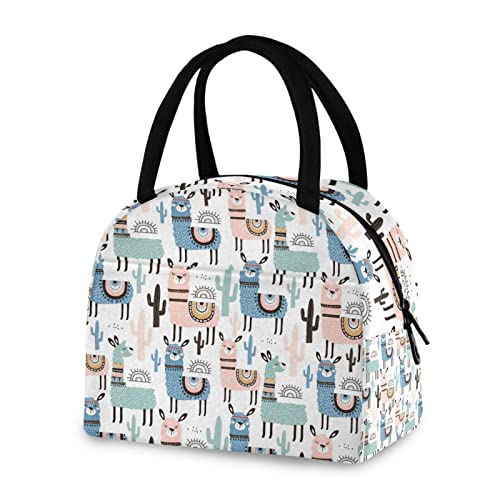 Zzkko Animal Llama Alpaca Lunch Bag Box Tote Organizer Lunch Container Insulated Zipper Meal Prep Cooler Handbag For Women Men Home School Office Outdoor Use #TOP7