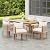 Christopher Knight Home Kclent Patio Acacia Wood Dining Set for 6 People, Outdoor Table & Chairs with Curved Rope Arm, Removable Cushions, 7 Piece Patio Dinner Set for Backyard Deck, Teak+ Beige
