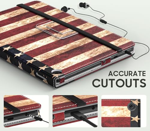 Image of MoKo Case Fits All-New Kindle Fire HD 10 & 10 Plus Tablet (13th /11th Generation, 2023 /2021 Release) 10.1 inch - Slim Folding Stand Cover with Auto Wake /Sleep, American Flag