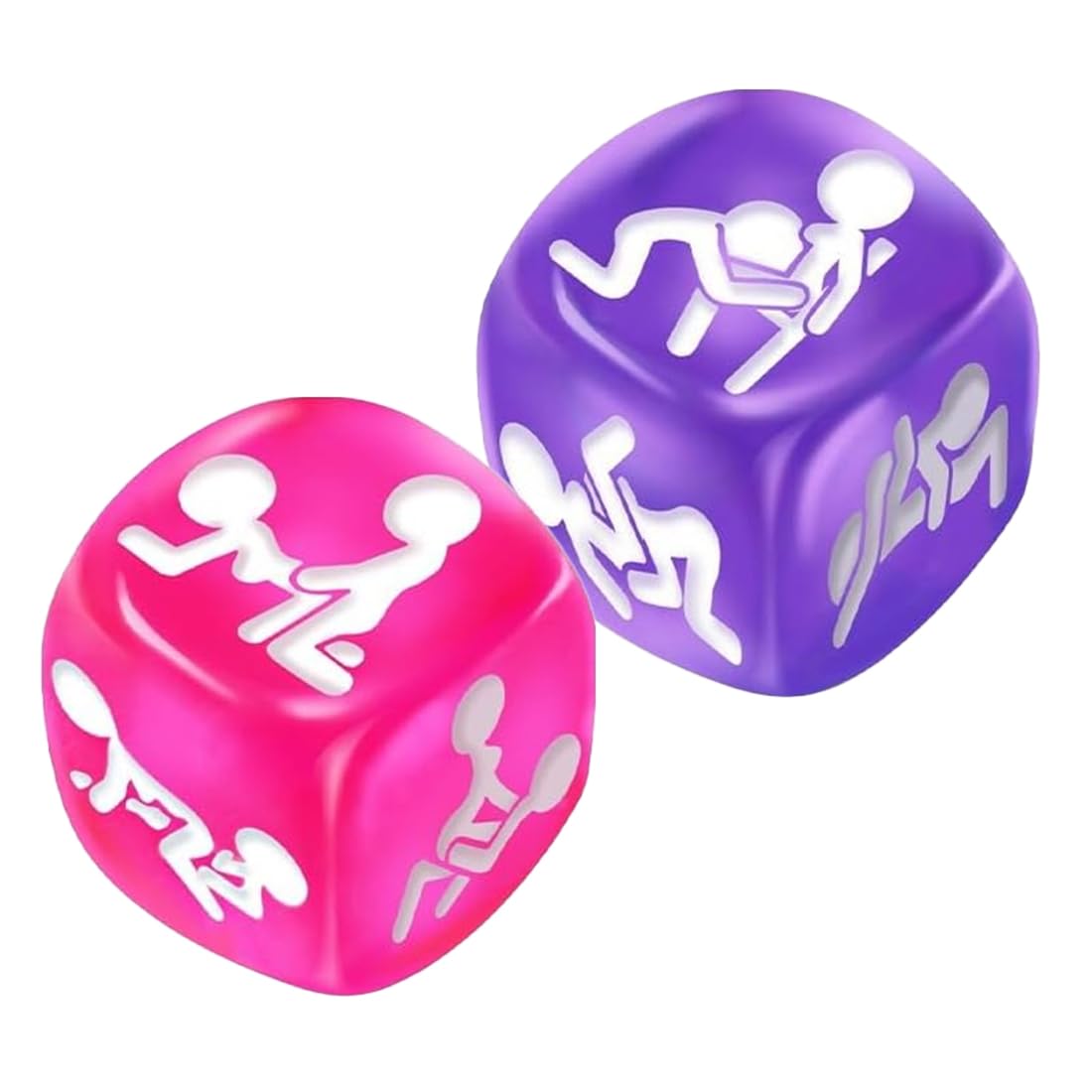 2 Pezzi Dado Sessuali Set, Giochi Erotici, Giochi Sessuali Hot per Coppia, Cubi Erotici Viola Orale E Rosa Sesso, 1.8Cm, Gioco Per Coppie Adulti Camera Da Letto