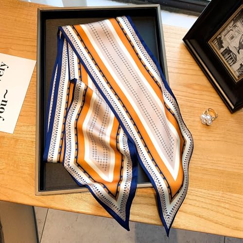 Image of Head Hair Scarf for Women,Silky Long Headscarf Purse Bag Scarfs for Handbag Fashion Satin Neck Scarves Accessories