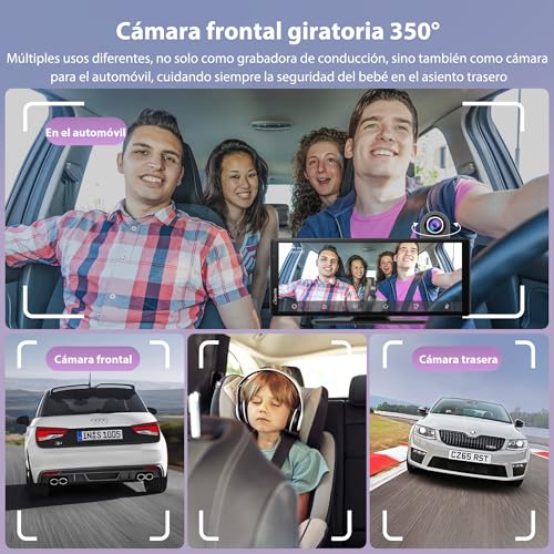 Pantalla Carplay inalámbrica de 10" con grabación de vídeo continua 5