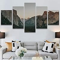 SIGNWIN 5 Panel Canvas Wall Art Mountainscape for Home Decorations Ready to Hang - 60
