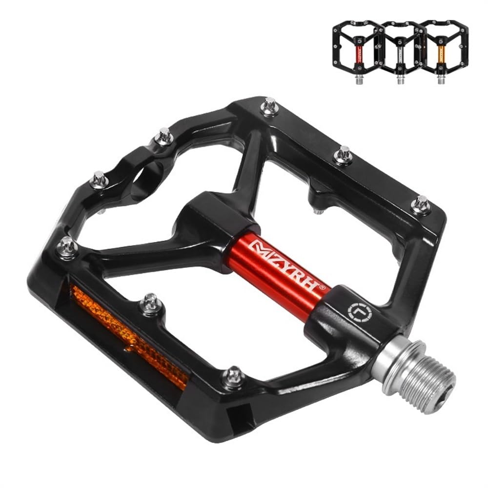 Pedales MTB Pedales de Bicicleta Reflectantes Rodamientos sellados de Aluminio Ultral Pedales Bicicleta(Black Gold)