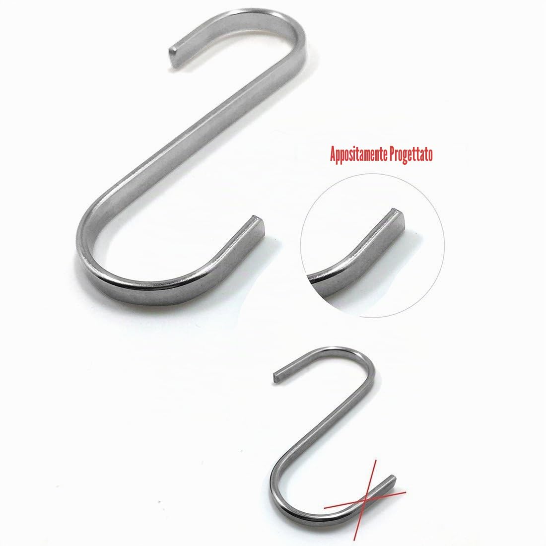 Ilauke - gancio in acciaio inox da cucina gancio a S, 18/8 in acciaio inossidabile, per cucina, BBQ, forno e molte altre possibilità 10 S-Haken