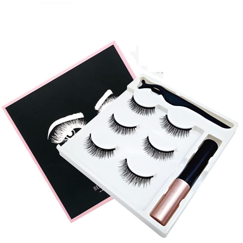 ORLOV® Magnetic Eyelashes with Magnets Handmade Makeup 3D Mink False Eyelashes Extended Natural Reusable (3 Pairs)-image-35