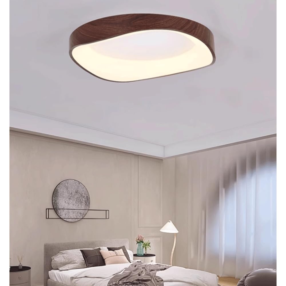 Lampy Sufitowe Imitujące Usłojenie Drewna Kreatywna Lampa Panelowa W Stylu Vintage Sufitowe W Stylu Minimalistycznym 3 Ściemnialne Kreatywne Oświetlenie Sufitowe LED Do Kuchni, Sypialni, Salonu