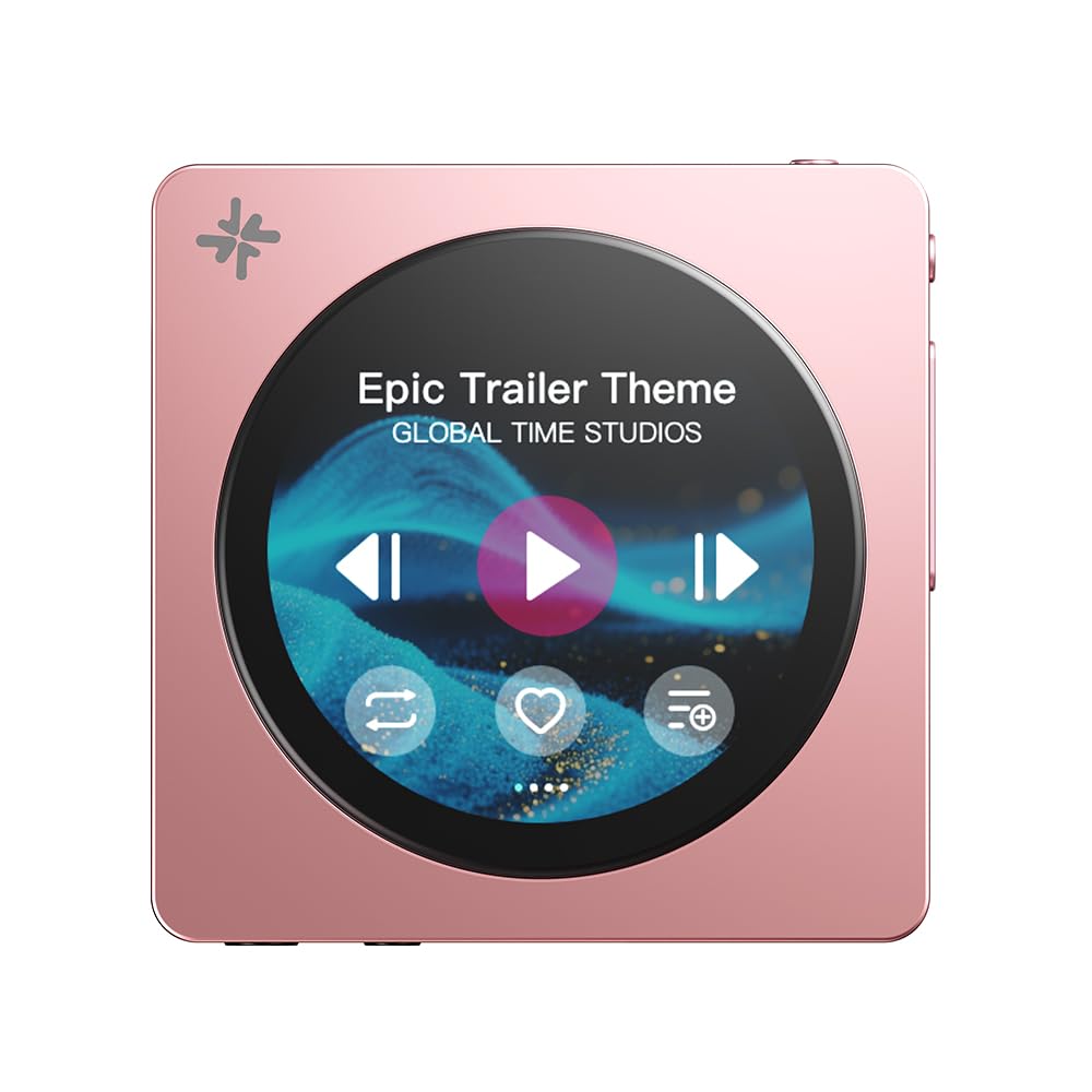 FIIO DISC Portable HiFi Music Player, Dual DAC Digital Audio Player with 3.5mm & 4.4mm Outputs, Bluetooth 5.4 LDAC,Touchscreen (Pink)