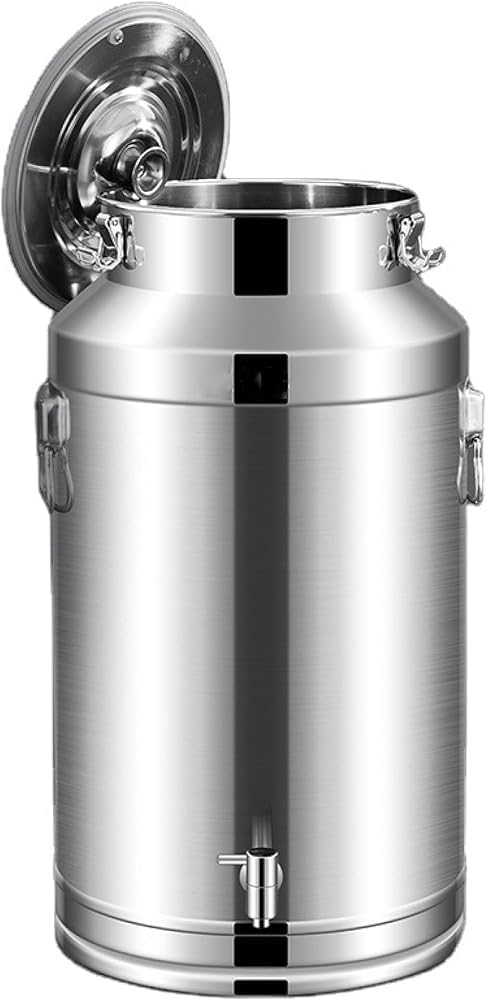 Recipiente de transporte de lácteos de acero inoxidable de grado alimenticio, tanque de almacenamiento de líquidos multiusos de 5 L/9 L/14 L con grifo, contenedor de bebidas de uso agrícola y