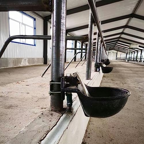 Mdeoosky FUSBXT087 Extra Large Livestock Cast Iron Push-Paddle Automatic Metal Waterer With Accessories Livestock Water Trough 2.5L Heavy Duty Auto Drinking Metal Troughs For Horse Cattle Goat Pig Capacity thumb #7