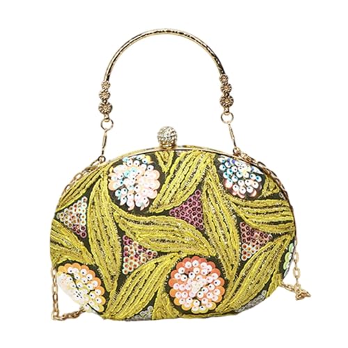 Sacoche chinoise en tissu léger et sac à main de banquet jaune