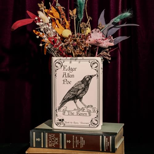 Image of Steel Mill & Co. Ceramic Book-Shaped Vase, The Raven (White)