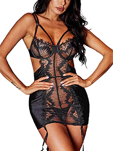 MYAOU Night Dress Bodycon Ultra Short Strapless Floral Floral Lace Floral Strapless Mouthing Transparent Body Harness Mini Micro Strapless Dress Naisette S-L