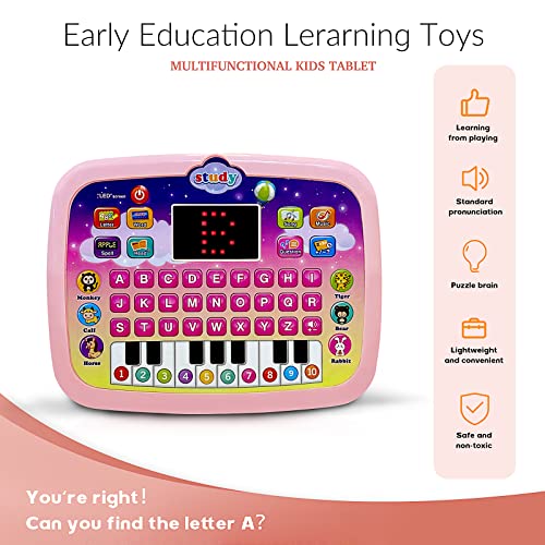 XUEXUE Kid Tablet Toddler Learning Pad Learning Toys with Screen -Educational Toys Fun Gifts -Music/Piano/ABC/Numbers/Words/Spell/Animals - for Boys&Girls 3-5 (Blue) – Bild 6