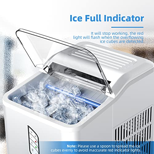 QOUTOO Eiswürfelmaschine Klein, Hocheffiziente Eiswürfelbereiter mit Auto Reinigung, 9Stück/6–8Mins, 12kg/24H, L&S Ices… – Bild 6