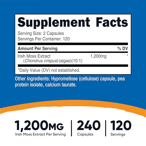 Nutricost Irish Sea Moss Extract Capsules (1,200mg, 120 Servings) — view 2