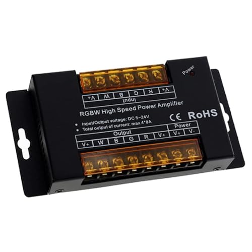 TOPXCDZ RGBW High Speed Power Amplifier DC5V-24V 4 * 8A for LED RGBW Strips Controller