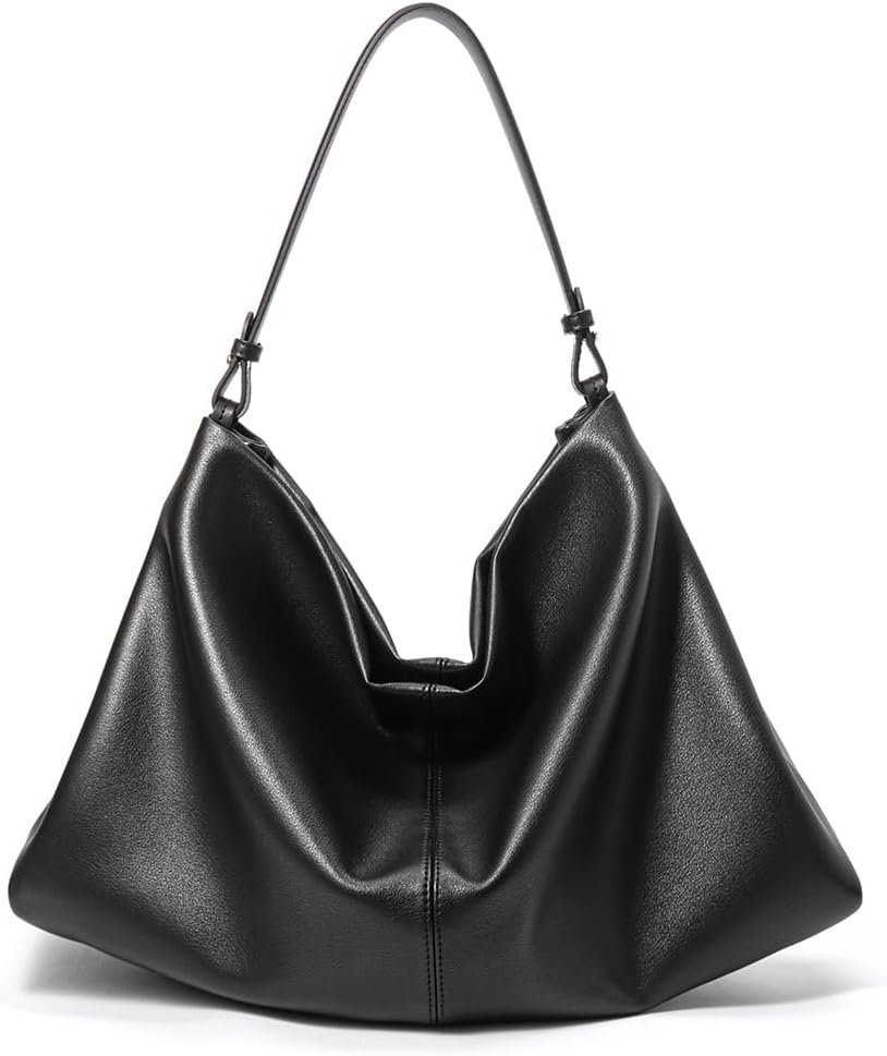 Covelin Minimalist Soft Leather Tote Bag Hobo Casual Shoulder Purse for Everyday Work
