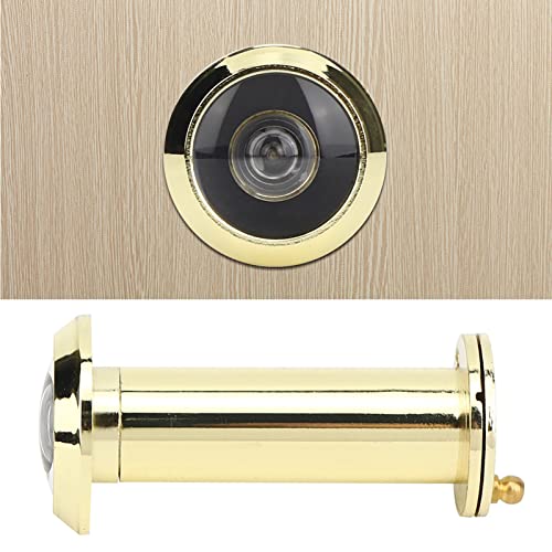 Mirilla para puerta de aleación de 2.4 pulgadas, vista de seguridad de 220 grados con cubierta trasera, apertura dorada extendida para puerta de 16-23 mm de grosor miniatura 6