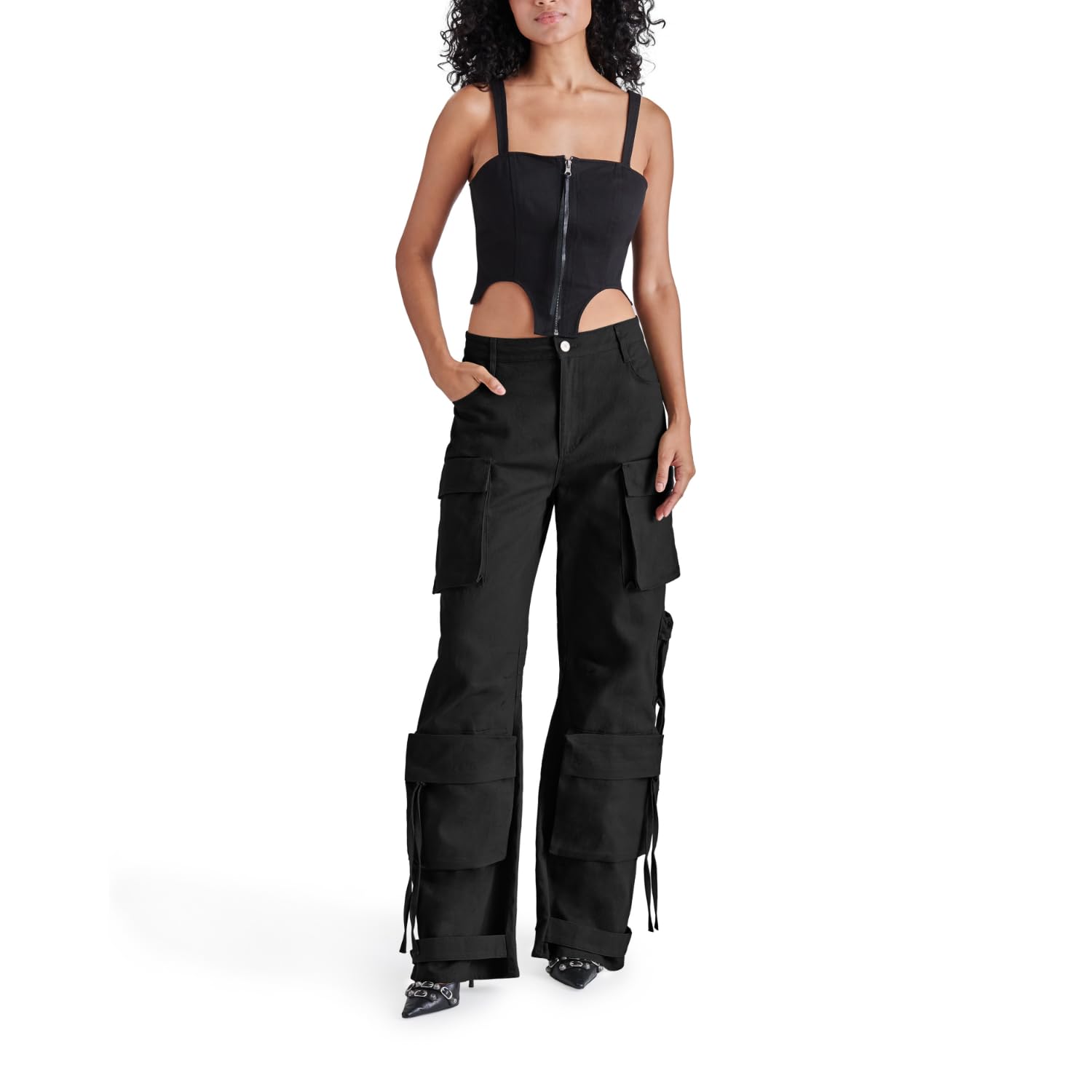 Steve Madden Women's Duo Cargo Pant, Black, S