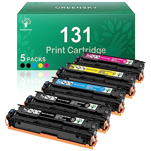 GREENSKY Compatible Toner Cartridge Replacement for Canon 131 131H MF624Cw MF628Cw LBP7110Cw MF8280Cw MF8080Cw Printer (Black, Cyan, Yellow, Magenta, 5-Pack)