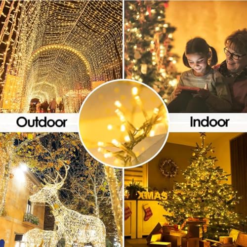 Image of XERGY LED String Ladi Lights- Decorative Fairy Lights for Indoor & Outdoor Use - Ideal for Diwali, Christmas, Parties, Garden & Home Decor-Warm White (Pack of 5 - 11M Each)