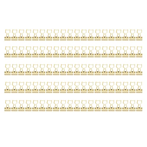 Trombones en forme de chat et fournitures de bureau mignonnes en métal doré x100