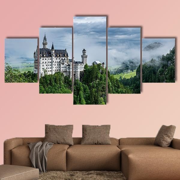 Château de Neuschwanstein tableau en toile ANLIONE avec cadre - Décoration murale bavaroise