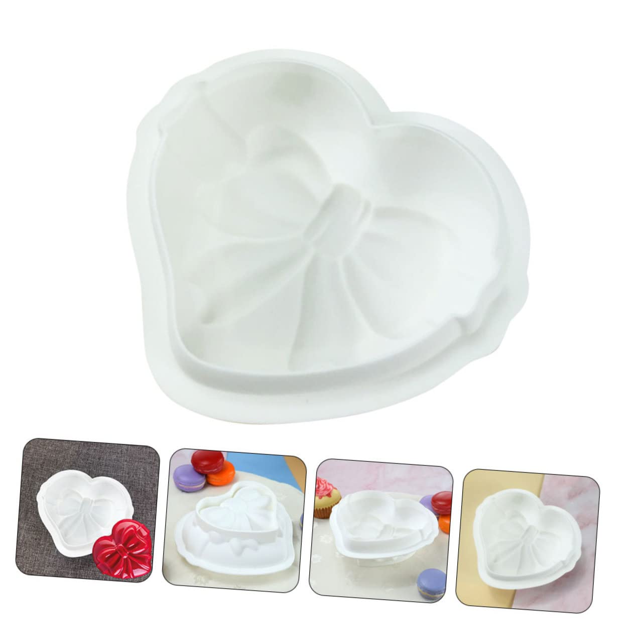 Anneome 5 Piezas Molde de Amor pastelitos Molde para Pasteles Grandes moldes de Chocolate moldes de Mantequilla Bandeja para Hornear moldes de Silicona para Hacer Chocolate Pan de Molde 3D