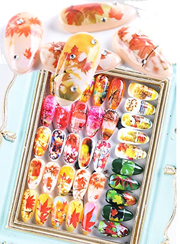 HIFONI 3 Blatt Sonnenblume Niedlich Nagelsticker,700+Designs Ahornblatt/Rosenblüte Nagelaufkleber DIY Nagelkunst… – Bild 6
