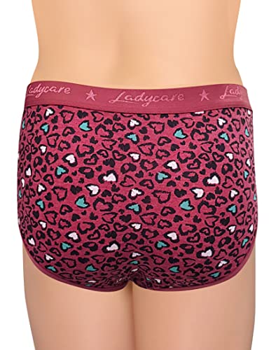 Image of LADY CARE , Panties, Under WEAR, for Women's, Medium Elastic, 3PC Combo Pack, Multi Colour Print, Size M, L, XL, 2XL, 3XL, 4XL, 5XL
