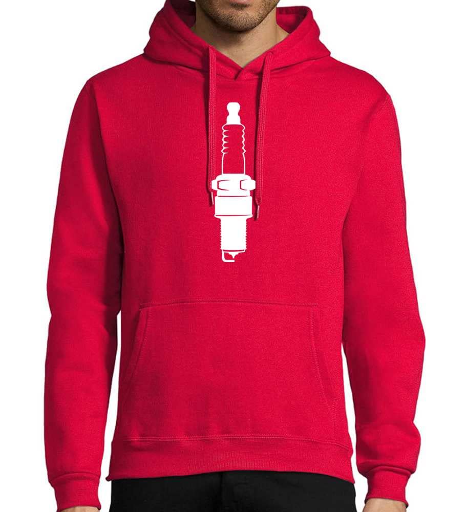 Bougie d'allumage à capuche pour homme, rouge, S