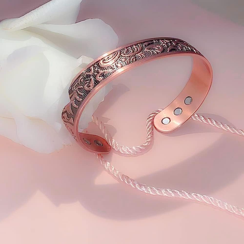 LONGRN-Copper braceletr for men -Ultra Strength Magnetic Bracelets, 99.99% Pure Copper Cuff Bangle with 3500 Gauss Neodymium Magnets, Adjustable, Vintage Collection - Image 7